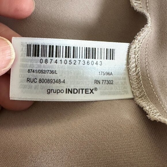 ZARA Beaded Strap Satin Effect Slip Dress Champagne Formal Glam Prom Party L - Picture 10 of 11